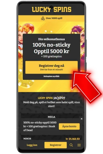 Åpne nettstedet Lucky Spins